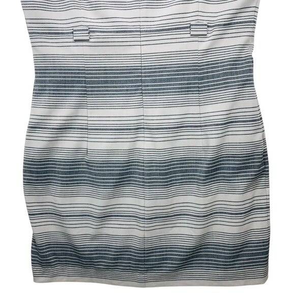 Business  work wear  Sheath Dress Women SZ 4 White Gray Striped Calvin Klein - Picture 3 of 16